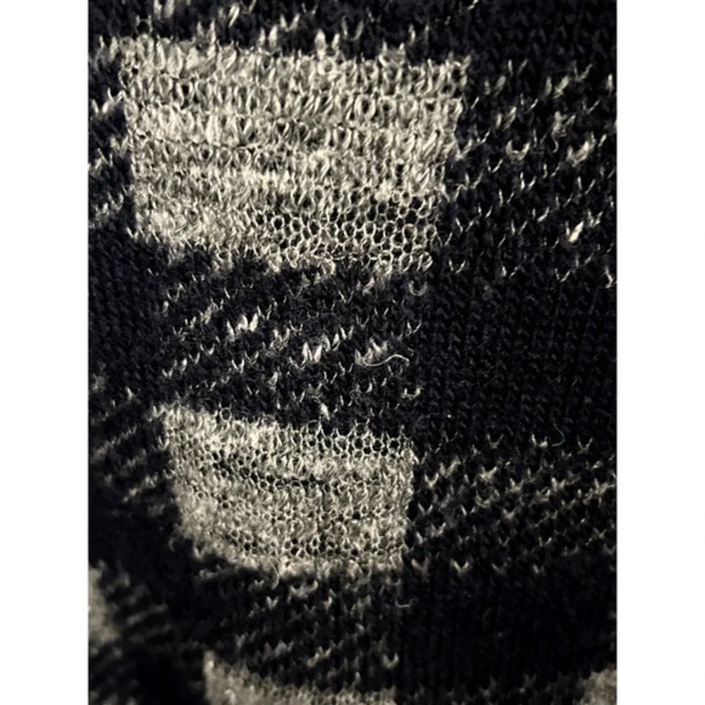J Crew Sweater Mens Medium‎ Blue Gray Check Linen Wool Alpaca Long Sleeve Adult